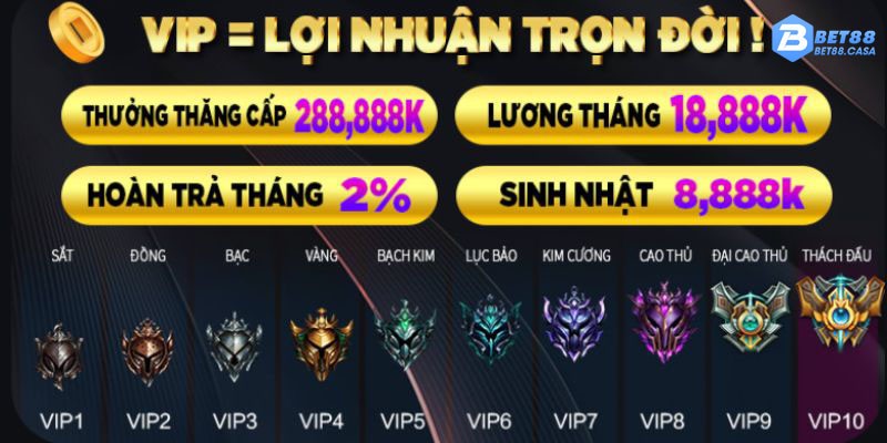 Nội dung chương trình VIP tại BET88