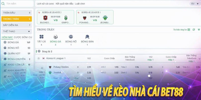 Tỷ lệ cá cược nhà cái Bet88 đa dạng