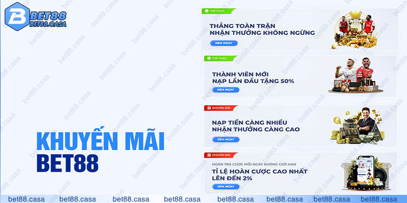 Khuyến mãi Bet88 vô cùng đa dạng 